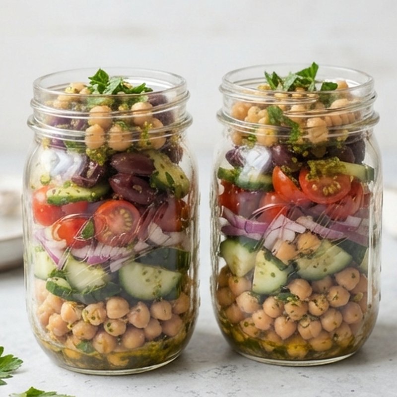Mediterranean Chickpea Salad Jars