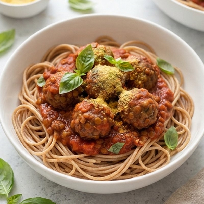 Spaghetti and Lentil Meatballs